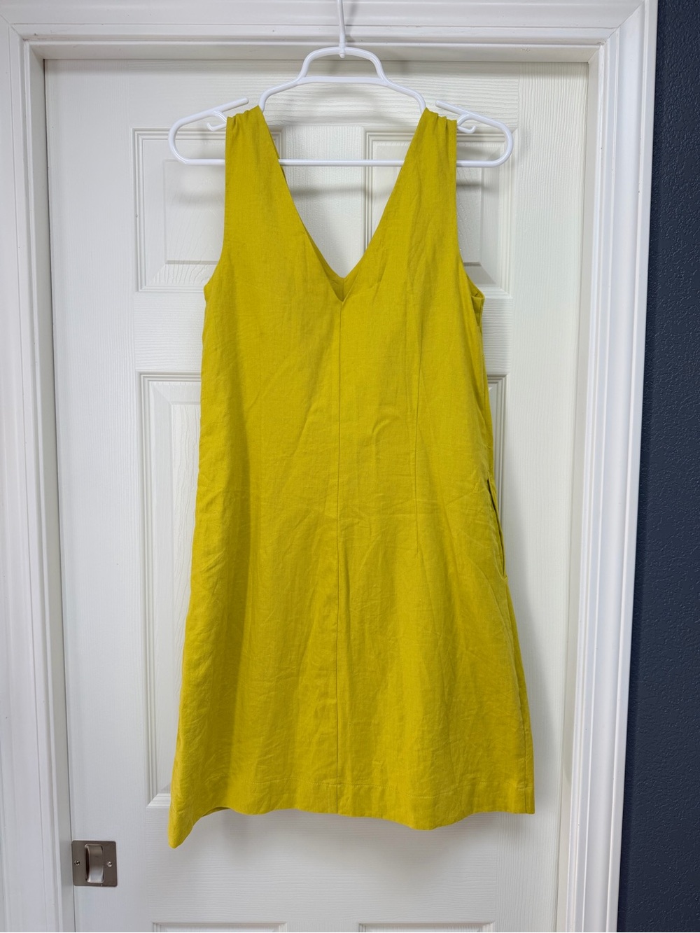 Sleeveless V-Neck Women’s Dress in Mustard Yellow